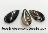 CGP3522 30*55mm - 35*60mm flat teardrop sakura agate slab pendants