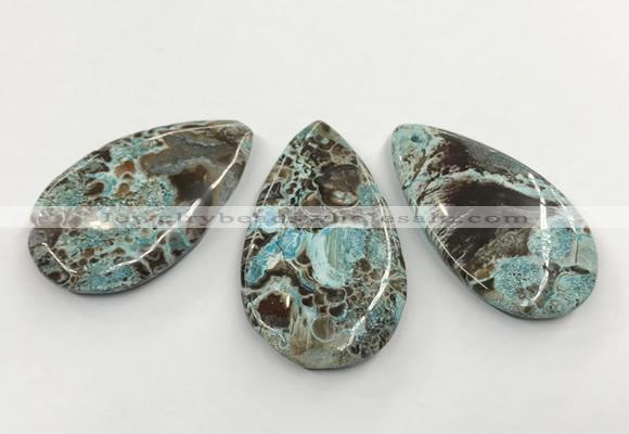 CGP3531 33*55mm - 38*65mm flat teardrop ocean agate slab pendants