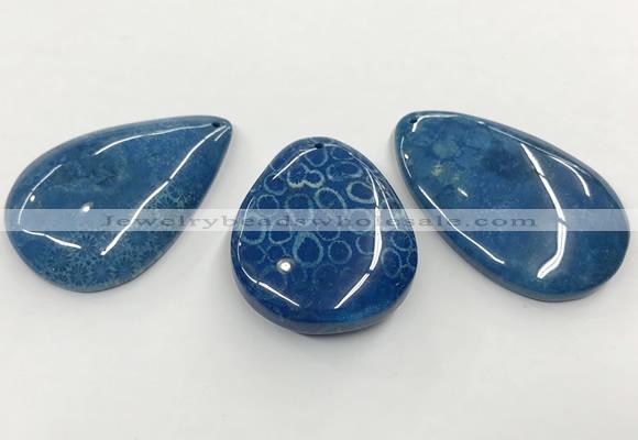 CGP3548 32*42mm - 35*55mm flat teardrop chrysanthemum agate slab pendants