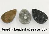 CGP3559 32*48mm - 40*60mm flat teardrop ocean agate slab pendants