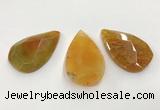 CGP3563 35*55mm faceted flat teardrop agate pendants wholesale