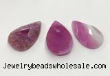 CGP3564 35*55mm faceted flat teardrop agate pendants wholesale