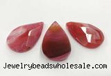 CGP3565 35*55mm faceted flat teardrop agate pendants wholesale