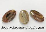 CGP3568 32*50mm faceted oval agate pendants wholesale