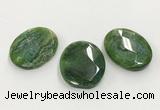 CGP3578 40*50mm faceted oval agate pendants wholesale