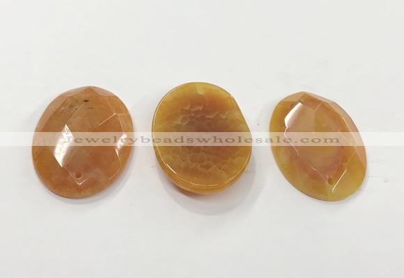 CGP3581 32*45mm faceted oval agate pendants wholesale