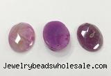 CGP3582 32*45mm faceted oval agate pendants wholesale