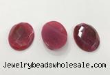 CGP3583 32*45mm faceted oval agate pendants wholesale