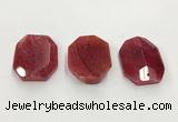 CGP3591 32*42mm faceted octagonal agate pendants wholesale