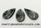 CGP3610 30*50mm - 35*55mm flat teardrop kambaba jasper pendants