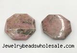 CGP3625 48mm - 50mm octagonal rhodochrosite gemstone pendants