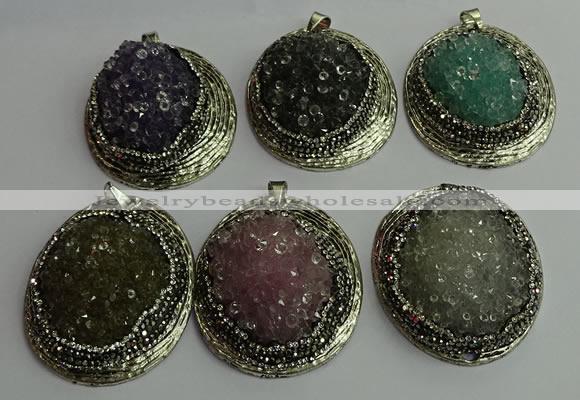 CGP363 35*55mm freeform crystal glass pendants wholesale