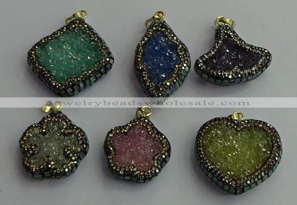 CGP372 25*30mm - 30*35mm freeform crystal glass pendants