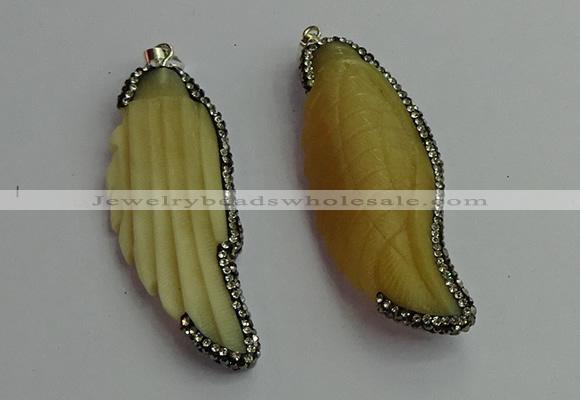 CGP396 25*70mm carved bone pendants wholesale