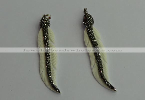 CGP401 12*70mm feather bone pendants wholesale