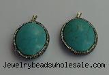 CGP405 30*40mm - 35*45mm oval turquoise pendants wholesale