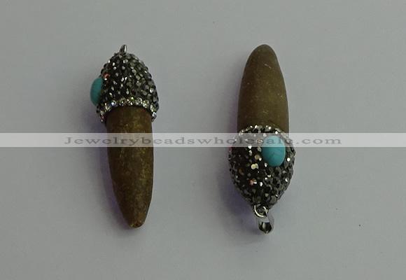 CGP409 10*45mm - 15*50mm bullet sea urchin shell pendants