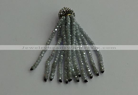 CGP424 2*3mm faceted rondelle handmade chinese crystal tassel pendants