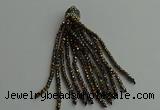 CGP427 2*3mm faceted rondelle handmade chinese crystal tassel pendants