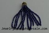 CGP444 2*3mm faceted rondelle handmade chinese crystal tassel pendants