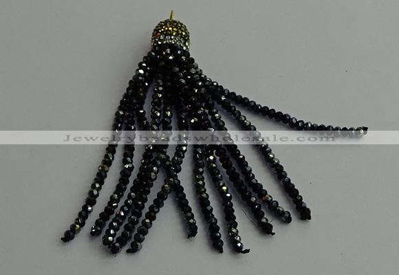 CGP448 2*3mm faceted rondelle handmade chinese crystal tassel pendants