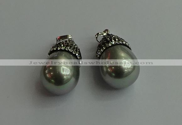 CGP460 15*25mm - 15*30mm teardrop pearl shell pendants wholesale