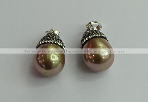 CGP461 15*25mm - 15*30mm teardrop pearl shell pendants wholesale