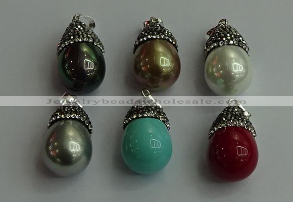 CGP464 15*25mm - 15*30mm teardrop pearl shell pendants wholesale