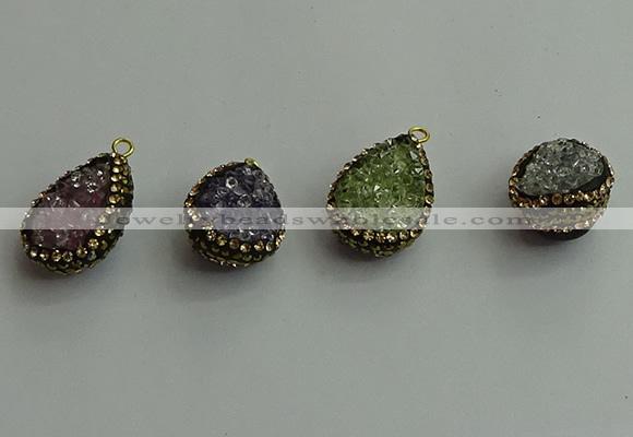 CGP485 15*20mm teardrop crystal glass pendants wholesale