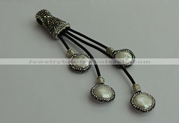 CGP529 16*18mm freeform pearl tassel pendants wholesale