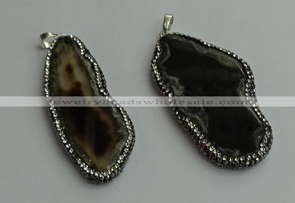 CGP538 25*50mm - 35*65mm freeform agate pendants wholesale