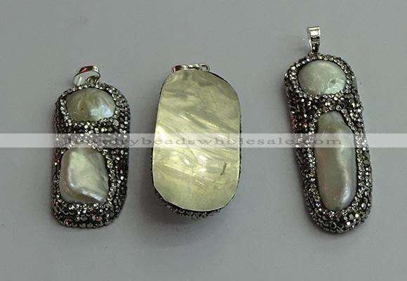 CGP547 20*45mm - 18*55mm freeform pearl pendants wholesale