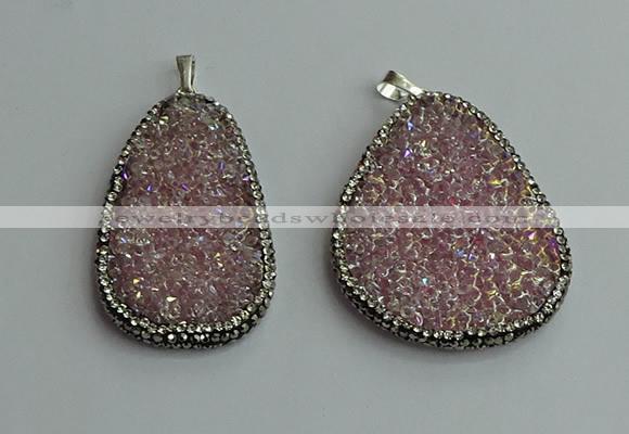 CGP572 30*45mm - 40*50mm freeform crystal glass pendants wholesale