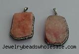 CGP593 25*40mm - 30*45mm freeform druzy agate gemstone pendants