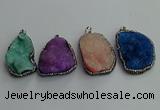 CGP598 25*40mm - 30*45mm freeform druzy agate gemstone pendants