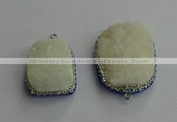 CGP600 25*30mm - 35*40mm freeform druzy agate gemstone pendants