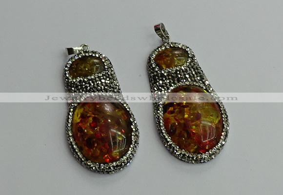 CGP610 35*50mm - 35*55mm freeform synthetic amber pendants