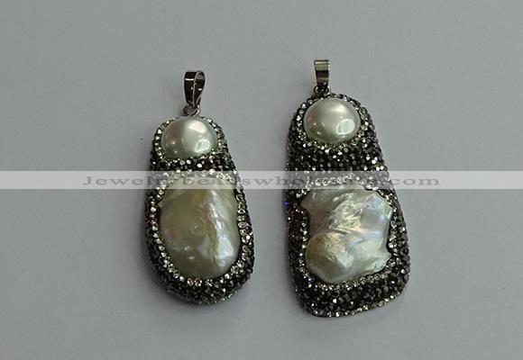 CGP614 22*40mm - 25*50mm freeform pearl pendants wholesale