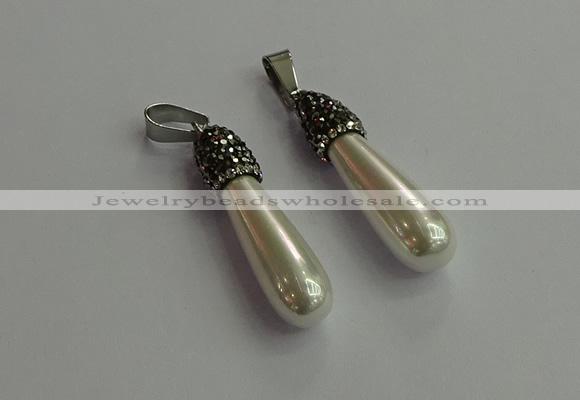 CGP618 10*40mm teardrop shell pearl pendants wholesale