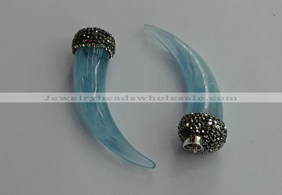 CGP627 16*60mm - 18*65mm oxhorn resin pendants wholesale