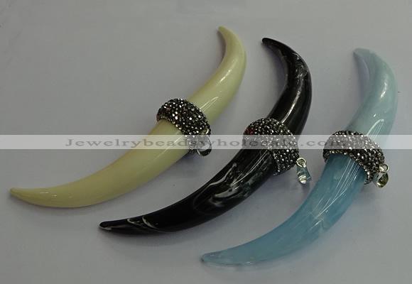 CGP639 15*95mm oxhorn resin pendants wholesale