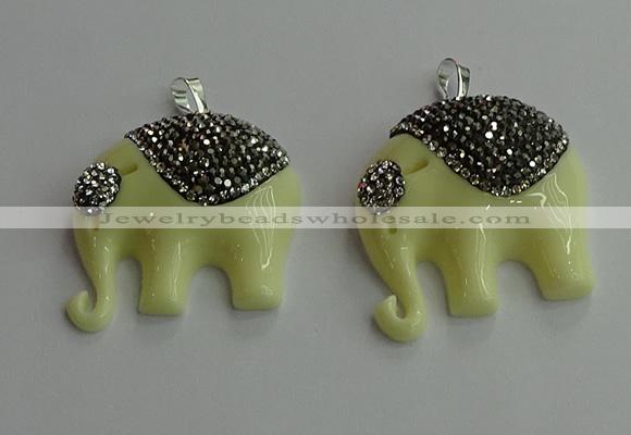 CGP648 30*35mm elephant resin pendants wholesale