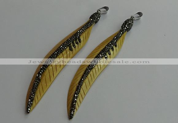 CGP656 18*95mm feather bone pendants wholesale