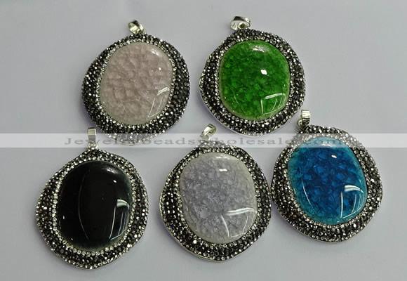 CGP666 40*45mm - 45*50mm freeform ceramic pendants wholesale