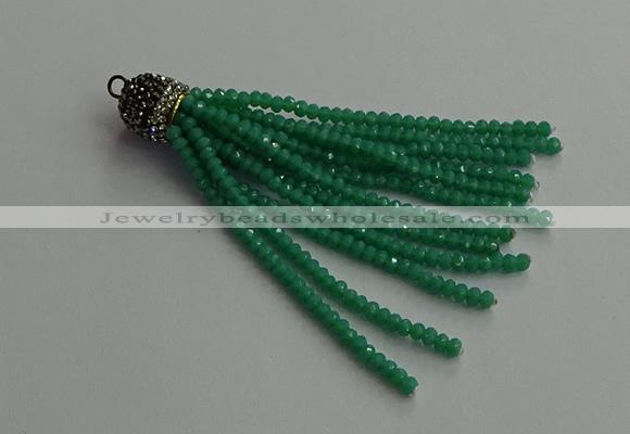 CGP670 2*3mm faceted rondelle handmade chinese crystal tassel pendants