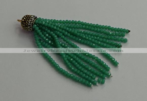 CGP671 2*3mm faceted rondelle handmade chinese crystal tassel pendants