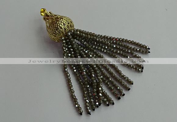 CGP673 2*3mm faceted rondelle handmade chinese crystal tassel pendants