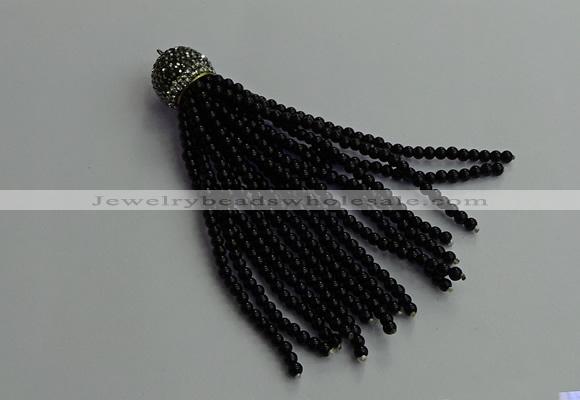 CGP680 3mm round handmade glass beaded tassel pendants wholesale