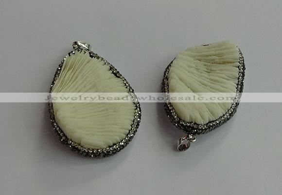 CGP702 30*45mm - 35*55mm freeform coral pendants wholesale