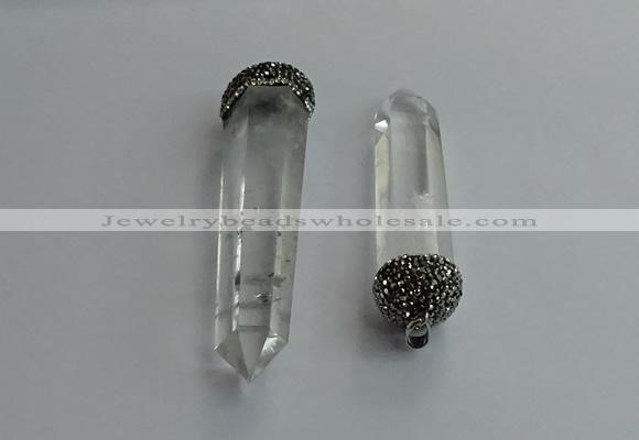 CGP713 16*55mm - 18*75mm sticks white crystal pendants